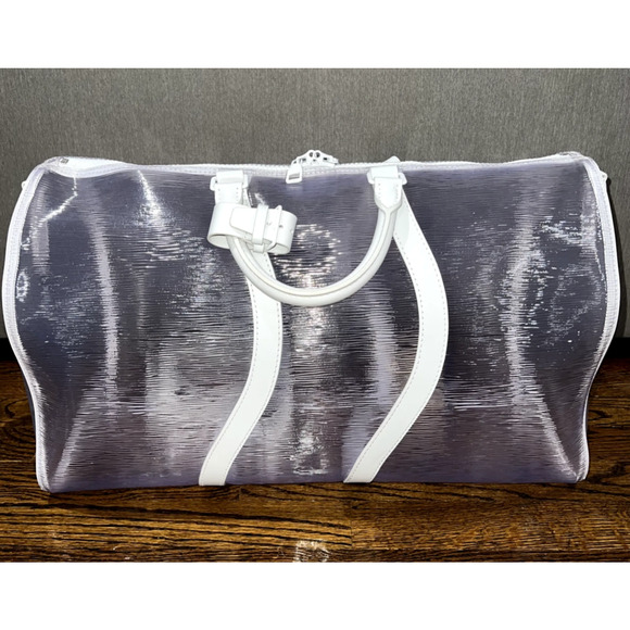 Louis Vuitton Keepall Bandouliere 50 Clear Epi White Duffle Weekend Travel Bag - Picture 8 of 12